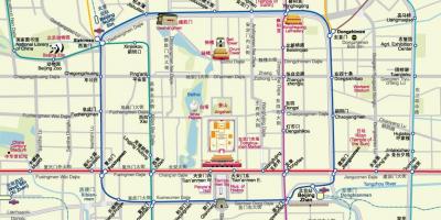 Harta e Pekinit metro hartë me atraksione turistike