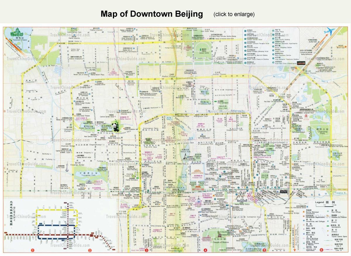 në qendër të qytetit të Pekinit hartë