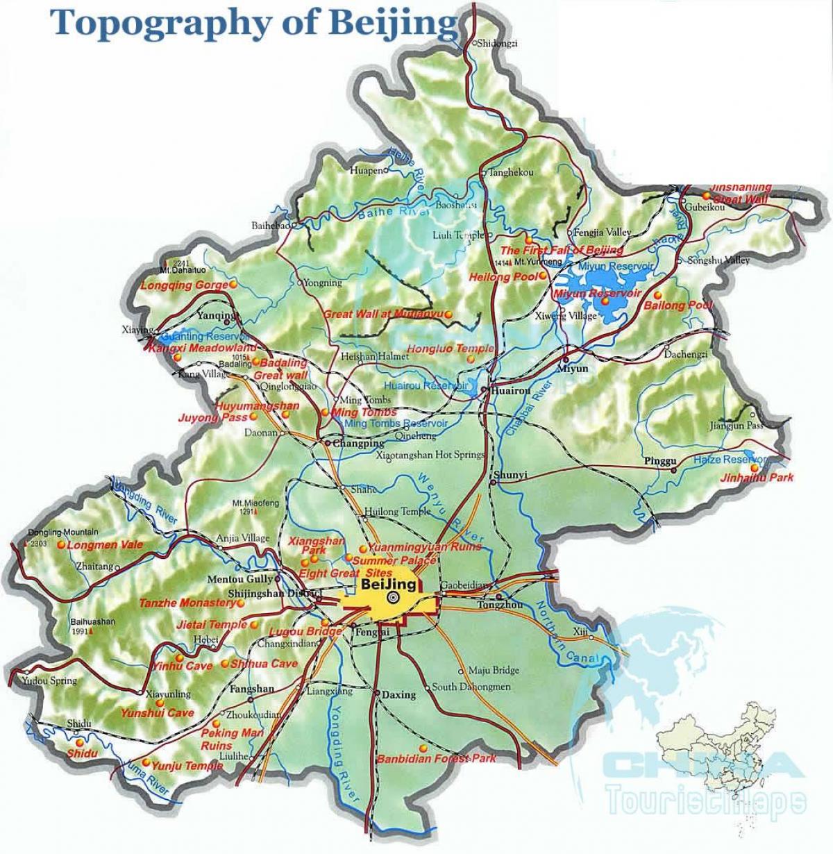 harta e Pekinit topografike