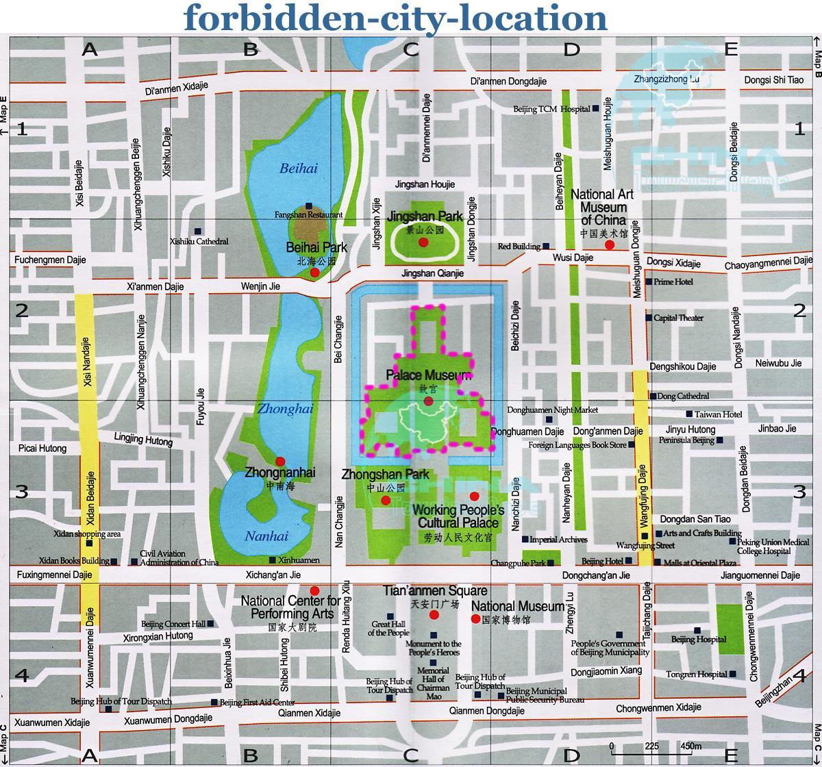 harta e qytetit të ndaluar hartë të detajuar