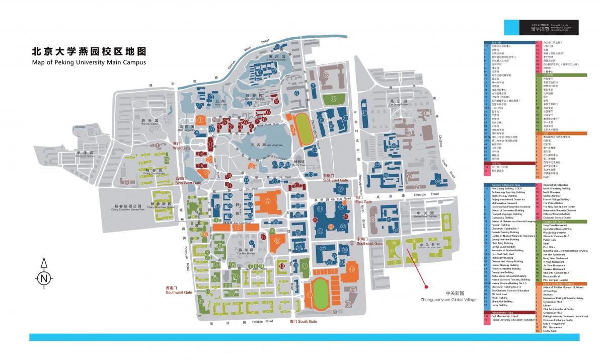 Universitetin e pekinit kampus hartë